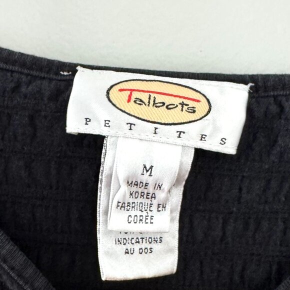 Talbots Petites Black Textured Tank Top (M) - Picture 7 of 9